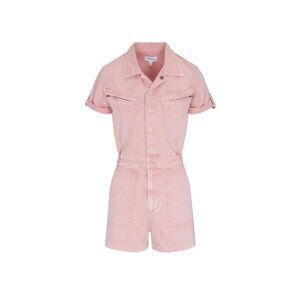NWT Pistola Campbell Romper Womens XS Pink Rose Cotton Denim Short Sleeve NEW